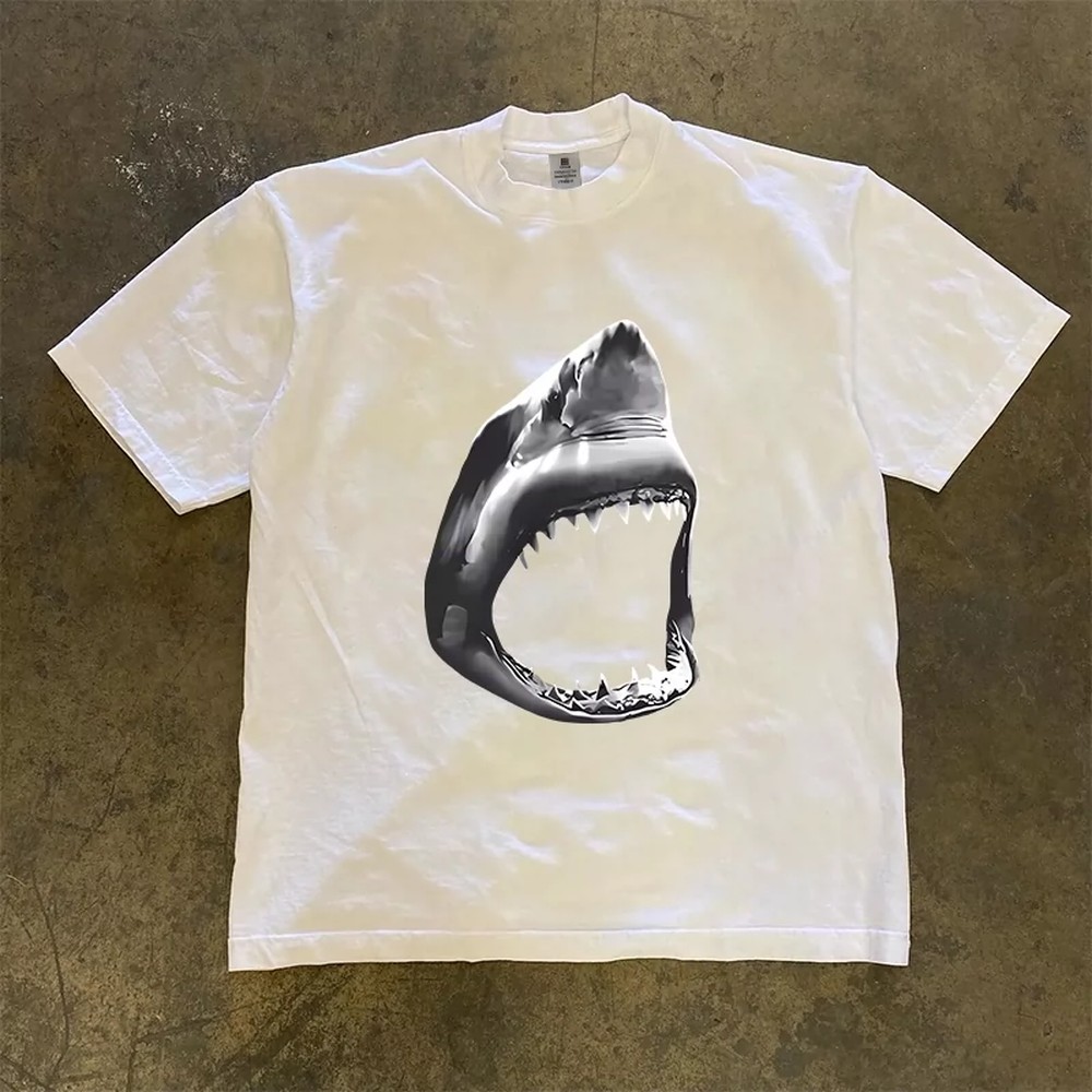 3D Printing Quality - T-Shirt Squalo Bianco Uomo Donna Stampa