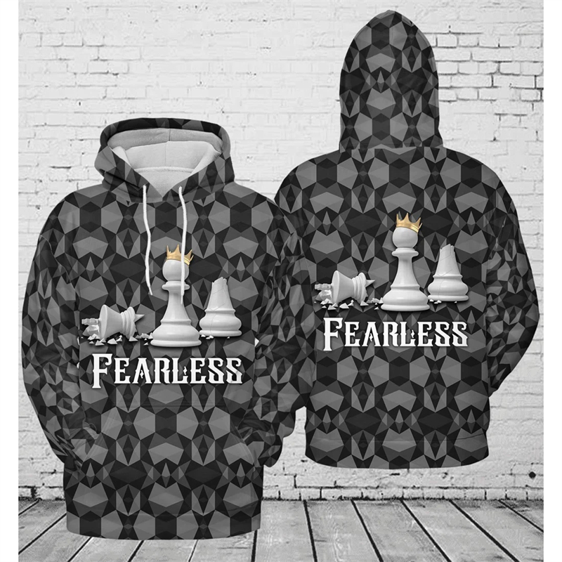 3D Printing Chess - Grafica scacchi moda uomo stampa felpa