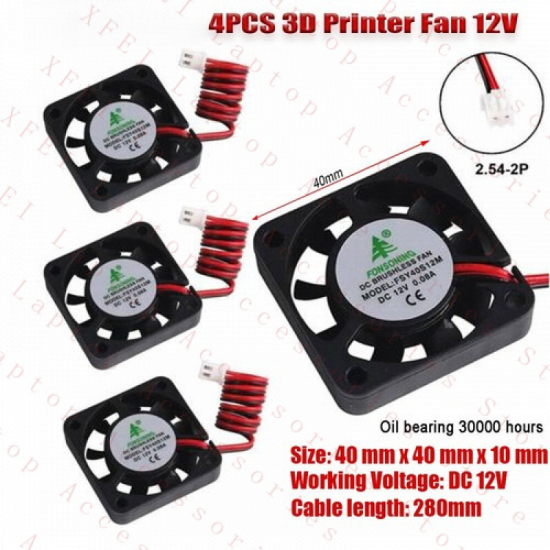 Cooling Fan 40Mm 3D - F 4X 12V Stampante 3D per