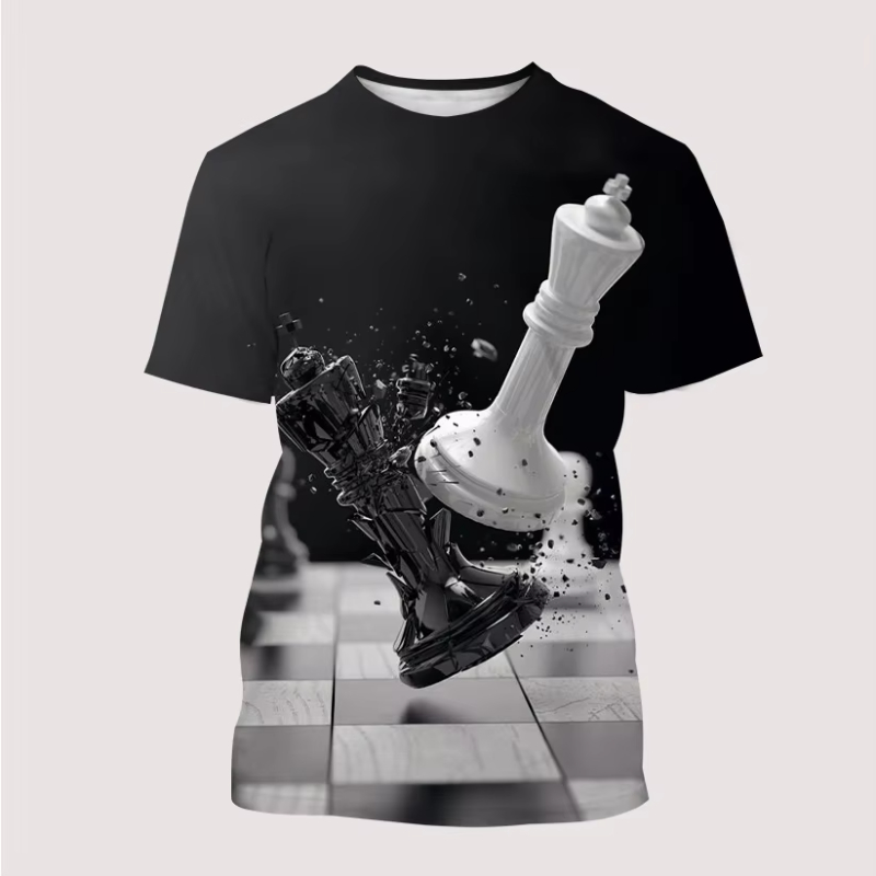 3D Printing Chess - T-shirt da uomo nuova stampa 3D
