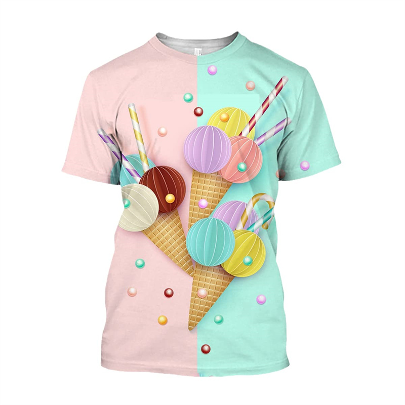 3D Printing Food - Ice Cream 3D Print T-Shirt uomo