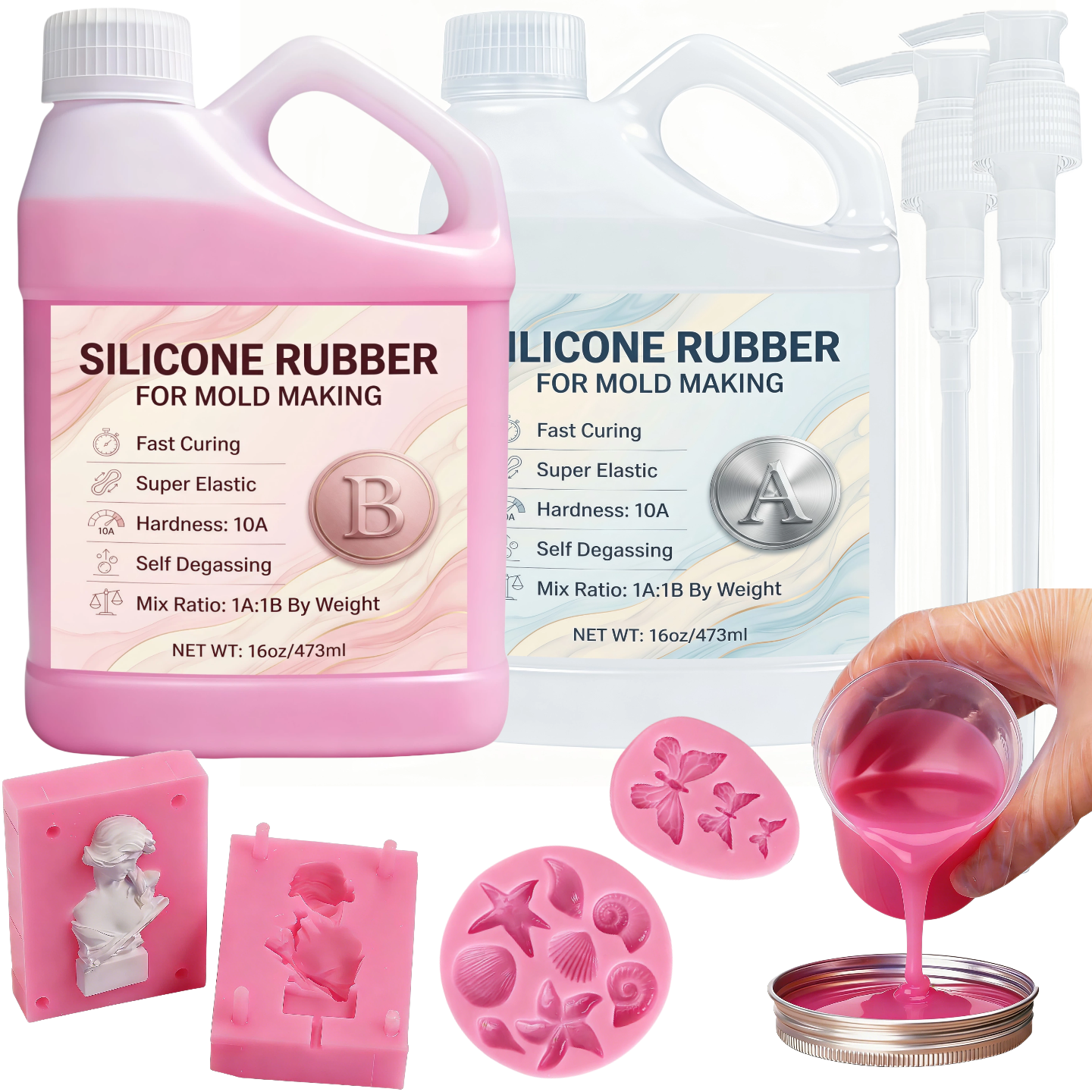 3D Printing With Silicone - Gomma siliconica liquida rosa, resina siliconica