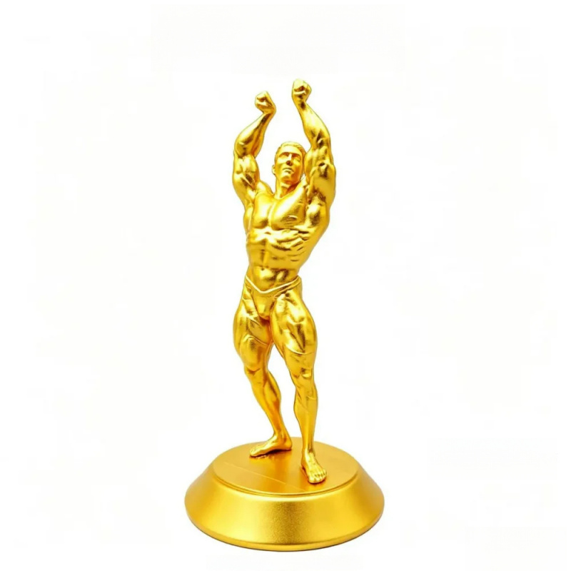 3D Printing Gold - Statuetta di atleta maschile muscoloso per