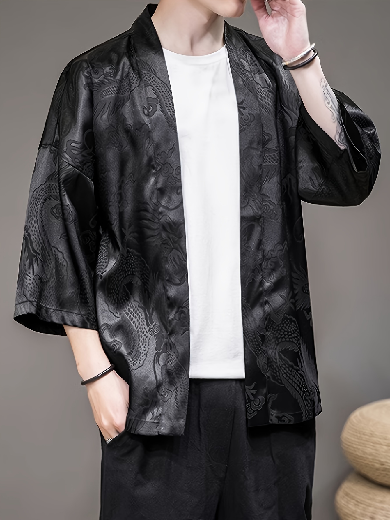 3D Printing Drawing - Kimono da uomo estivo 2026 con