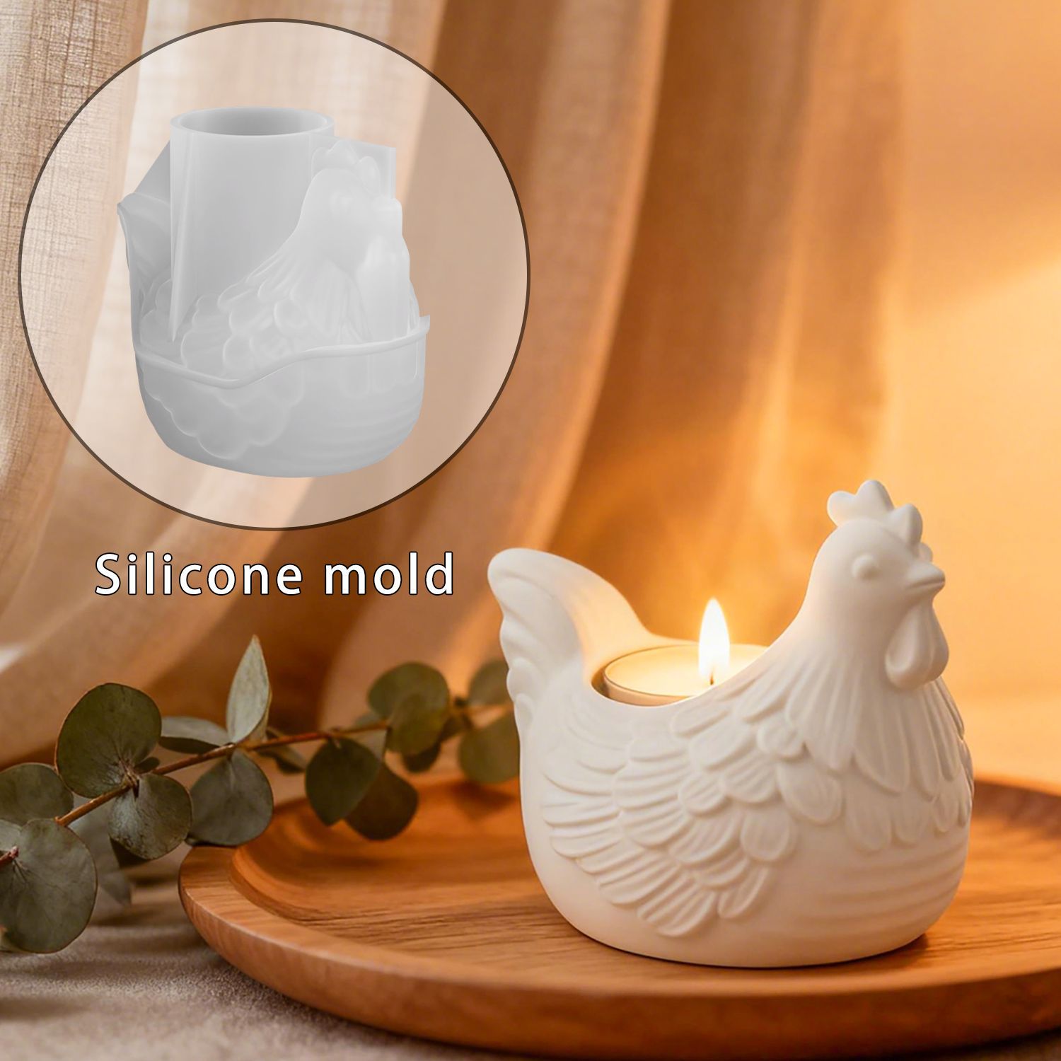 3D Printing With Silicone - Stampo in resina epossidica portacandele per