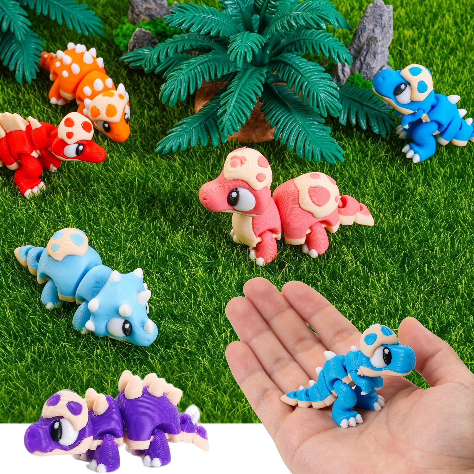3D Printing Joint - Set di Giocattoli Dinosauro Mini Stampati
